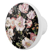 bohemisch oogbolroze bloemen donkerbloem keramische knop (Rechts)