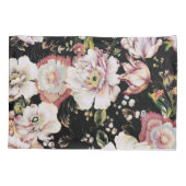 bohemisch oogbolroze bloemen donkerbloem kussensloop (Achterkant-Links)