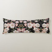 bohemisch oogbolroze bloemen donkerbloem lichaamskussen (Voorkant)