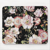 bohemisch oogbolroze bloemen donkerbloem muismat (Voorkant)