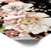 bohemisch oogbolroze bloemen donkerbloem poster (Hoek)