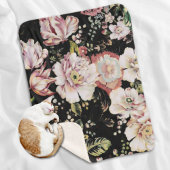 bohemisch oogbolroze bloemen donkerbloem sherpa deken