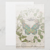 bohemisch schrift franse botanische vlinder briefpapier (Voorkant / Achterkant)