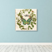 bohemisch schrift franse botanische vlinder canvas afdruk (Insitu (Houten vloer))