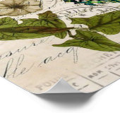 bohemisch schrift franse botanische vlinder poster (Hoek)