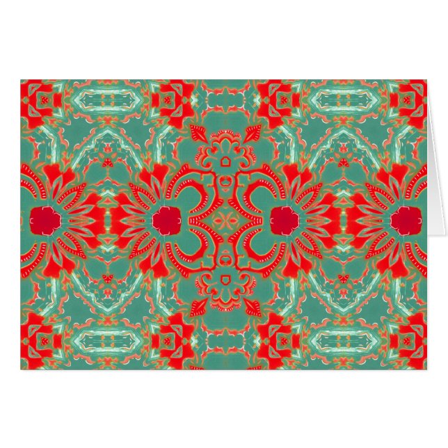 Bohemisch verfijnd Turquoise Coral Floral NT (Voorkant Horizontaal)
