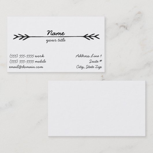 Bohemisch Visitekaartje (Voorkant / Achterkant)