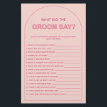 Bohemisch wat de groom vrijgezellenfeest zei flyer<br><div class="desc">Hij was ontworpen om te coördineren met ons Collectie van het type Vet. Hij zei dat het spel van het vrijgezellenfeest de trendy en populaire boog bevat met vetgedrukte tekst in roze & fuchsia accenten. Voor een meer geavanceerde aanpassing van dit ontwerp, bijvoorbeeld het wijzigen van de lay-out, het lettertype...</div>