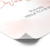 Bohemisch zwarte roze goudflorale boho drink teken poster (Hoek)