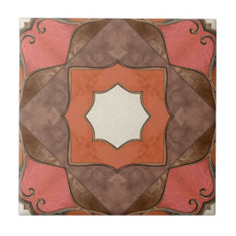 Bohemische Abstracte Geometrische Kunstkeramische  Tegeltje