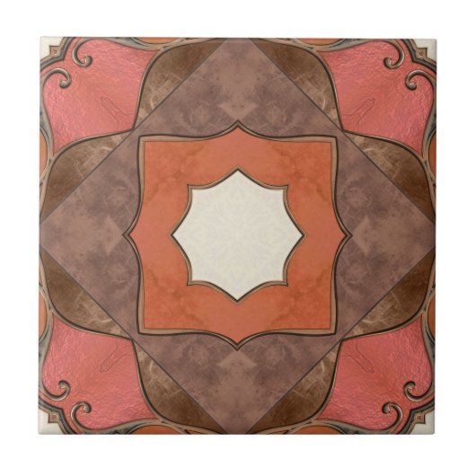 Bohemische Abstracte Geometrische Kunstkeramische Tegeltje (Voorkant)