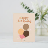 Bohemische ballonnen Happy Birthday Hand Lettering Briefkaart (Staand voorkant)