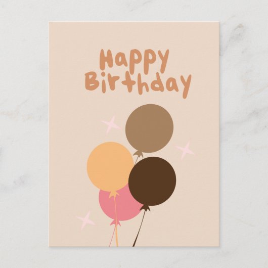 Bohemische ballonnen Happy Birthday Hand Lettering Briefkaart (Voorkant)