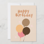 Bohemische ballonnen Happy Birthday Hand Lettering Kaart (Voorkant)