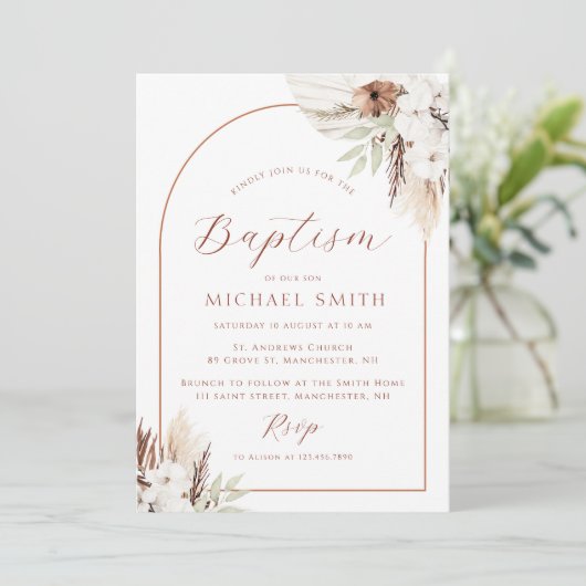 bohemische baptisme - moderne baptisme - uitnodigi kaart (Staand voorkant)