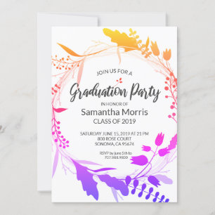 Bohemische bloem Wreath Graduy Party Kaart