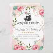 Bohemische bloemen als een Panda-dag Kaart (Voorkant / Achterkant)