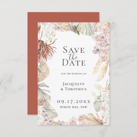 Bohemische botanische Lijst sparen de datum Aankondiging (Voorkant / Achterkant)