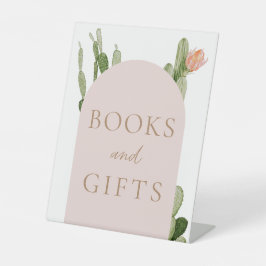 Bohemische Cactus Desert Books en Gifts Sign Reclamebord Met Voetstuk