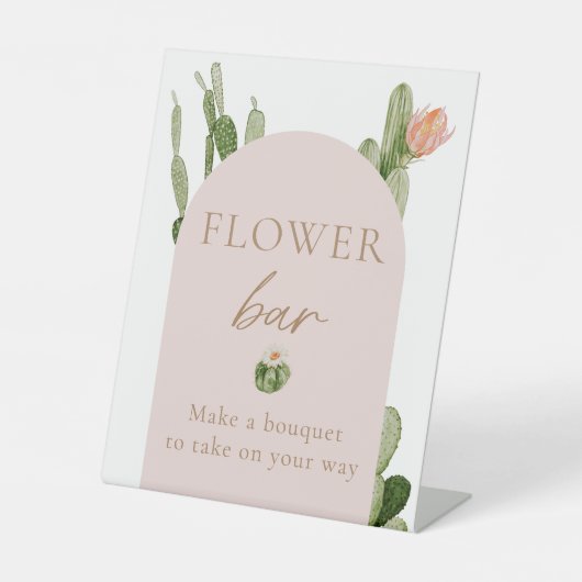 Bohemische Cactus woestijnlandborden Reclamebord Met Voetstuk (Voorkant)