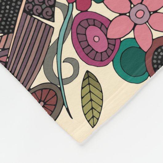 bohemische crème fleece deken (Hoek)