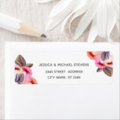 Bohemische elegante moderne waterverf tulpen etiket (Insitu)