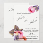 Bohemische elegante moderne waterverf tulpen kaart (Voorkant / Achterkant)