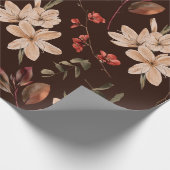 Bohemische florale naadloos patroon met donkerbrui cadeaupapier (Hoek)