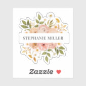  bohemische florale volledige of voornaam sticker (Vel)