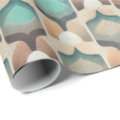 Bohemische Geometrische Turquoise Pattern Wrap Cadeaupapier (Rol Hoek)