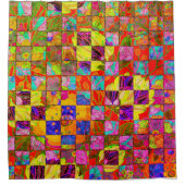 Bohemische gevlekte bloem douchegordijn (Voorkant)