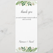 Bohemische groene theedruistheedemocatie menu (Achterkant)