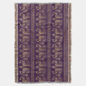 Bohemische pauw paars en gouden elegant boho deken (Voorkant Verticaal)