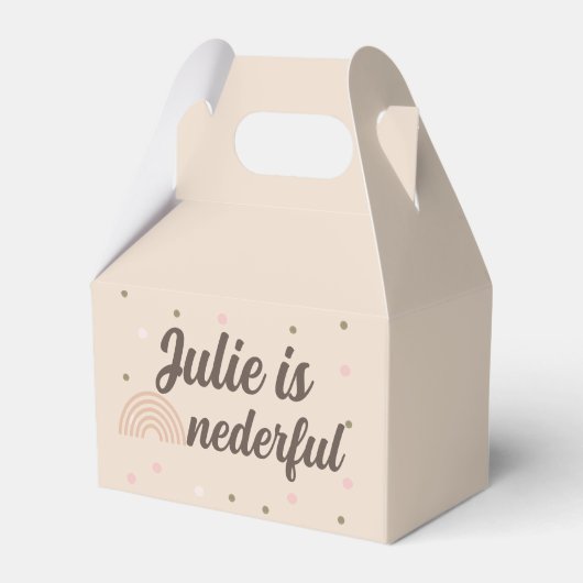 Bohemische regenboog eerste geboorte orthday neder bedankdoosjes (Voorkant Zijde)