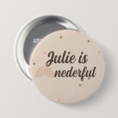 Bohemische regenboog, eerste verjaardag, nederige  ronde button 7,6 cm (Voorkant /achterkant)