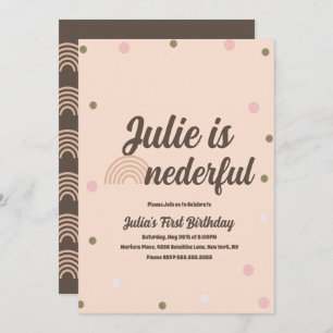 Bohemische regenboog voor de eerste verjaardag van kaart