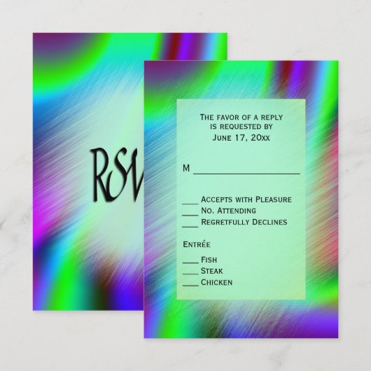 Bohemische regenboogSVP met bomen RSVP Kaartje (Voorkant / Achterkant)