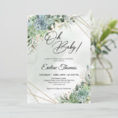 Bohemische sachtigen eucalyptus greenery Oh Baby Kaart (Staand voorkant)