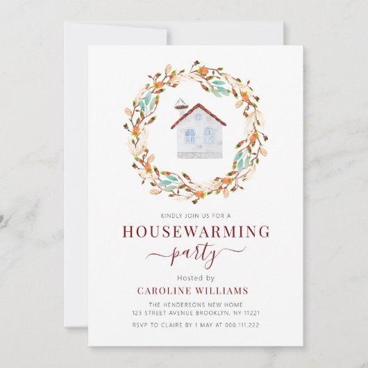 bohemische uitnodiging voor het opwarmen van huish (Voorkant)