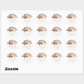 Bohemische verbrande Oranje Herfst Floral Favor Ronde Sticker (Vel)