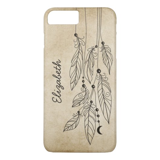 Bohemische veren  achtergrond tekenen Case-Mate iPhone case (Achterkant)