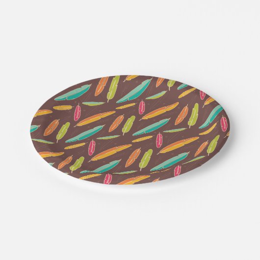 Bohemische veren Papieren Borden Papieren Bordje (Gekanteld)