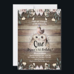 Bohemische vetmether Friends Owl & Bird Baby 1st O Kaart<br><div class="desc">Aanpassen voor elke gebeurtenis.</div>