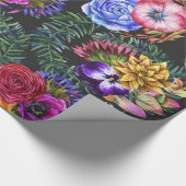 Bohemische Waterverf bloemen en tropische bladeren Cadeaupapier (Hoek)