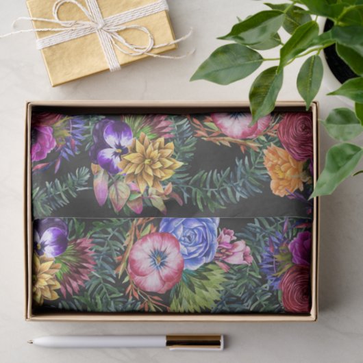 Bohemische Waterverf bloemen en tropische bladeren Tissuepapier (Geschenk)