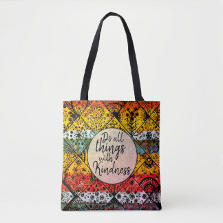 Bohemische Waterverf | Kindness Inspirerend Quote Tote Bag