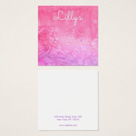 Bohemische Waterverf Stud voor het verkrijgen van  Vierkante Visitekaartjes (Voorkant /achterkant)