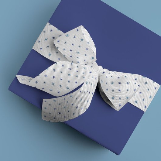 Bohemische Waterverf Zondag in blauw Grosgrain Lint