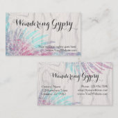 Bohemische zigeunerveren op Rustic Wood Boho Chic Visitekaartje (Voorkant / Achterkant)