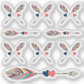 Bohemse gesteende pijlen en kunstbordblad sticker (Voorkant)